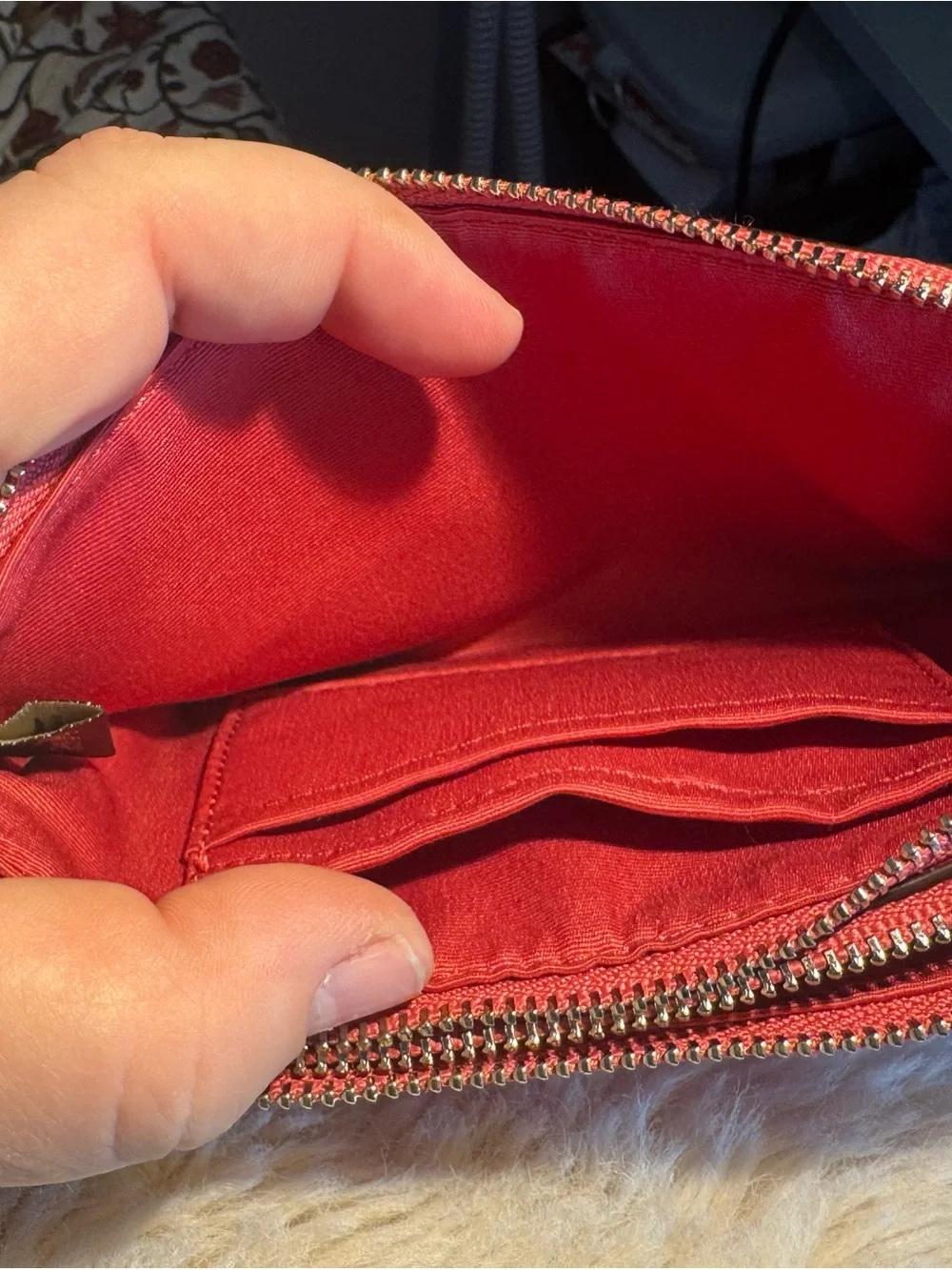 COACH Pink Pebbled Leather Zip Wristlet Pouch